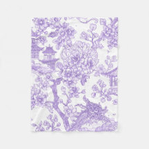 Toile de chinoiserie violette dragon fleur de ceri