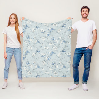 Couverture Polaire Toile De Jouy Pivoines