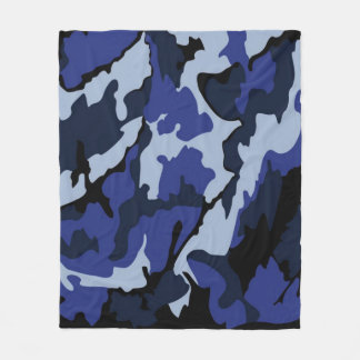 Couverture Polaire Toison de camouflage bleu
