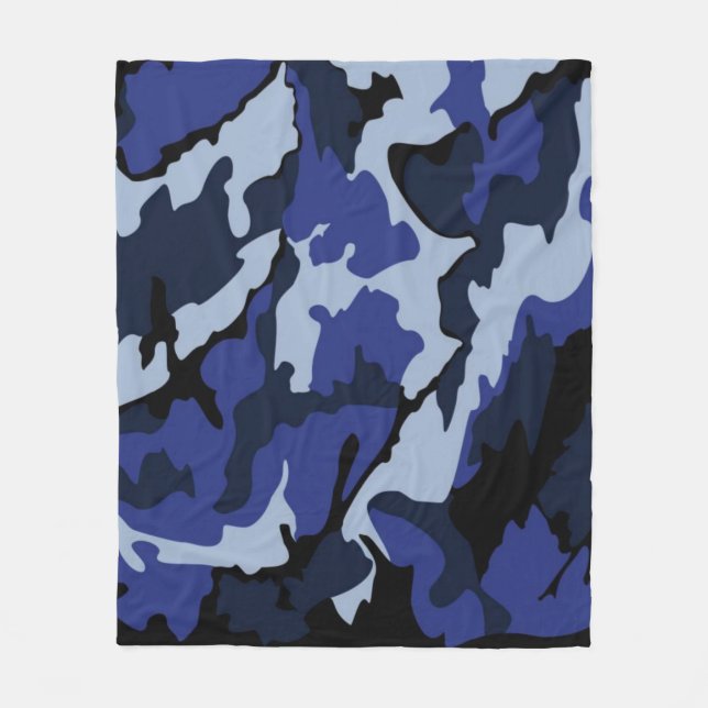 Couverture Polaire Toison de camouflage bleu (Devant)