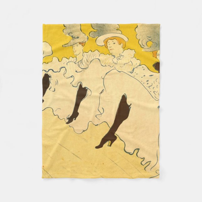 Couverture Polaire Tolouse-Lautrec Dancing Girls Yellow Poster Art (Devant)