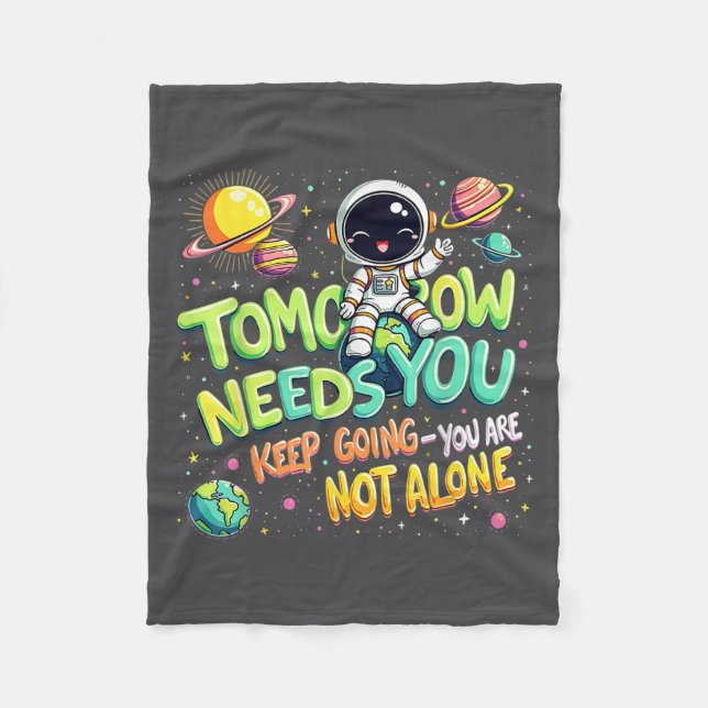 Couverture Polaire Tomorrow Needs You Motivational Space Astronaut Gr (Devant)