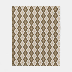 Couverture Polaire Tons de motif diamant brun