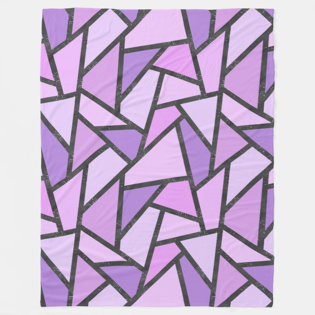 Couverture Polaire Tons du motif en vitrail lilas (Devant)