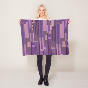 Couverture Polaire Tons mauves formes géométriques motif abstraites