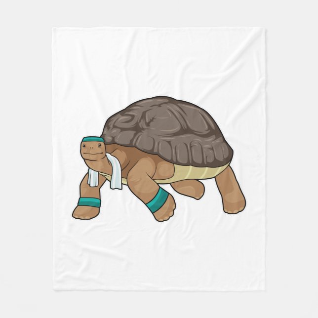 Couverture Polaire Tortue comme coureur avec serviette (Devant)