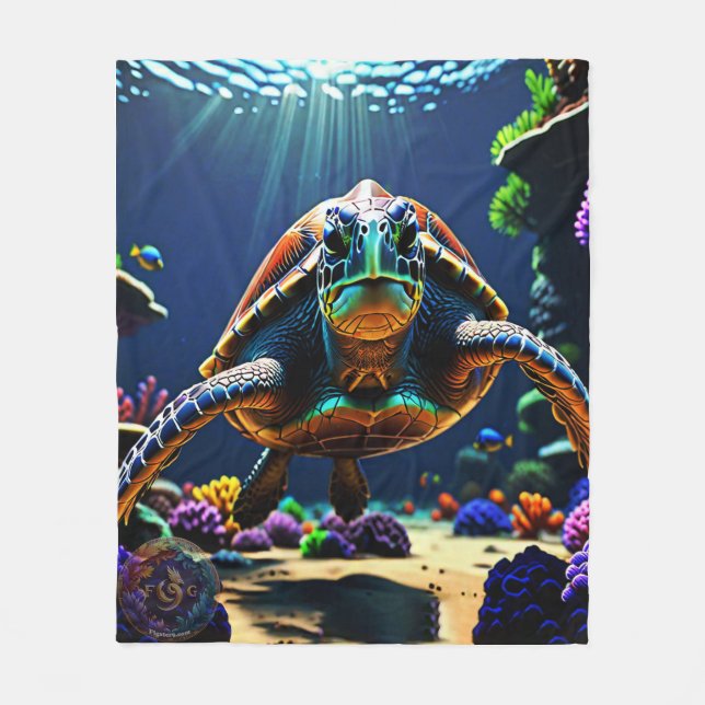 Couverture Polaire Tortue de mer (Devant)