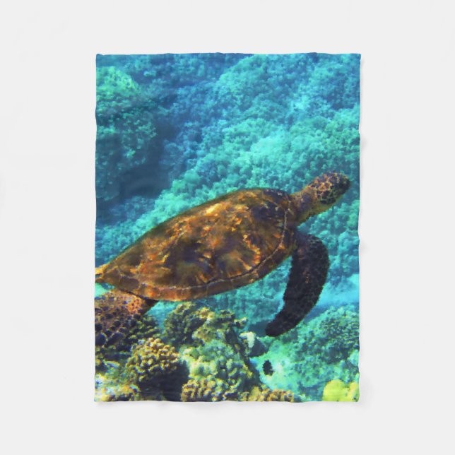 Couverture Polaire tortue de mer (Devant)