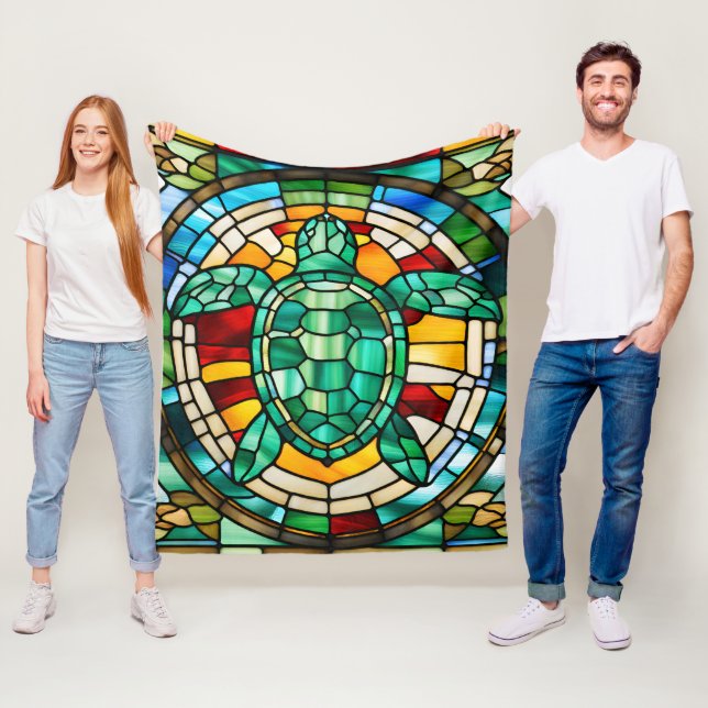 Couverture Polaire Tortue de mer (En situation)