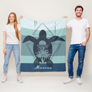 Couverture Polaire Tortue géométrique moderne Personnalisée