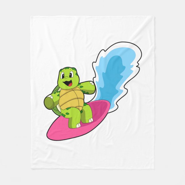 Couverture Polaire Tortue surfeur avec Surfer (Devant)
