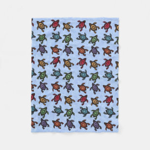 Couverture Polaire Tortues de natation Abstraites colorées