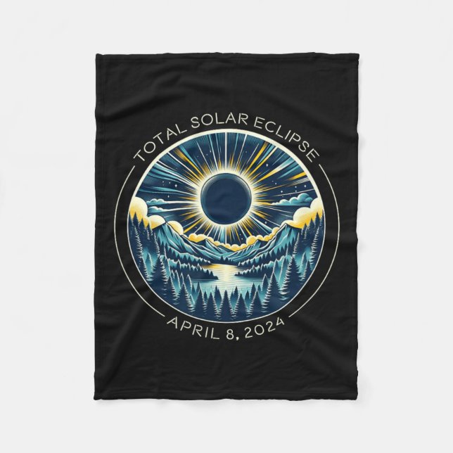Couverture Polaire Total Solaire Eclipse Artsy Totalité Ciel avec Avr (Devant)