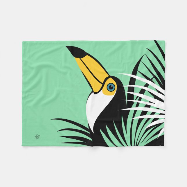Couverture Polaire Toucan Toco oiseau (Devant (Horizontal))