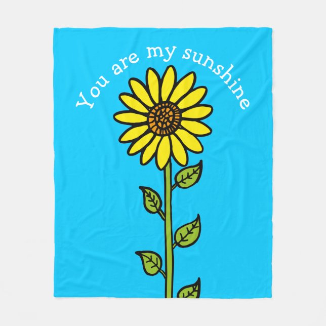 Couverture Polaire Tournesol Couleur Vif Amusant Personnalisé (Devant)