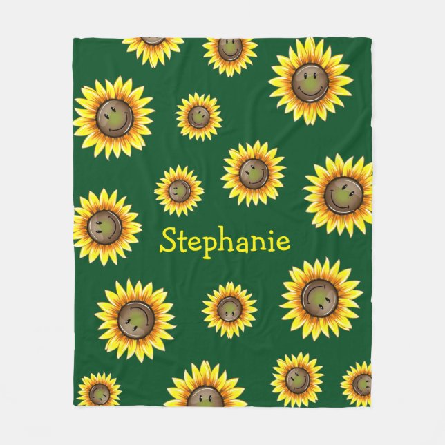 Couverture Polaire Tournesol de sourire de Sunkissed (Devant)