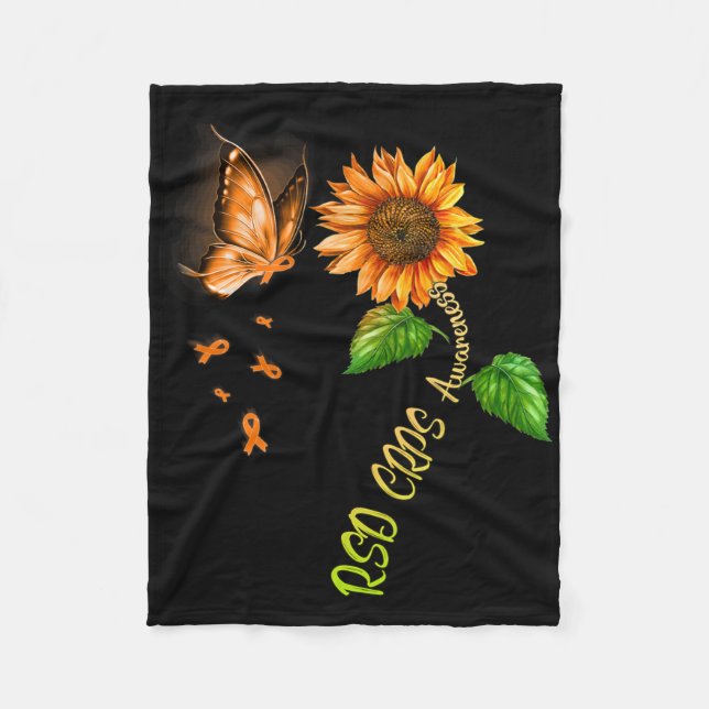 Couverture Polaire Tournesol Papillon Rsd Crps sensibilisation (Devant)
