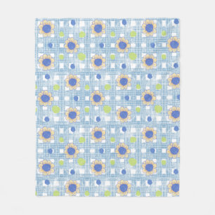 Couverture Polaire Tournesol & Plaid Conception Vintage