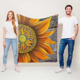 Couverture Polaire Tournesol rustique sur la Barre