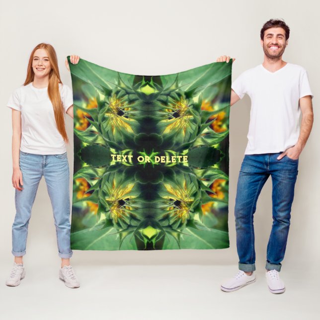 Couverture Polaire Tournesol se dépliant Abstrait personnalisé (En situation)