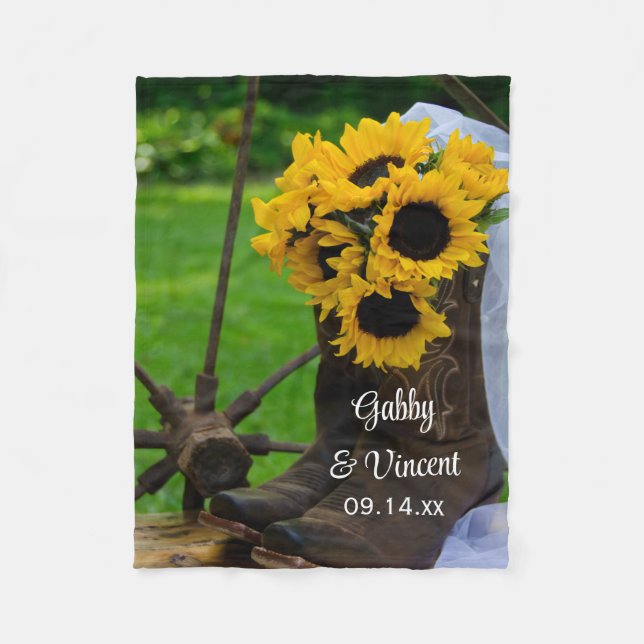 Couverture Polaire Tournesols rustiques et mariage occidental de (Devant)