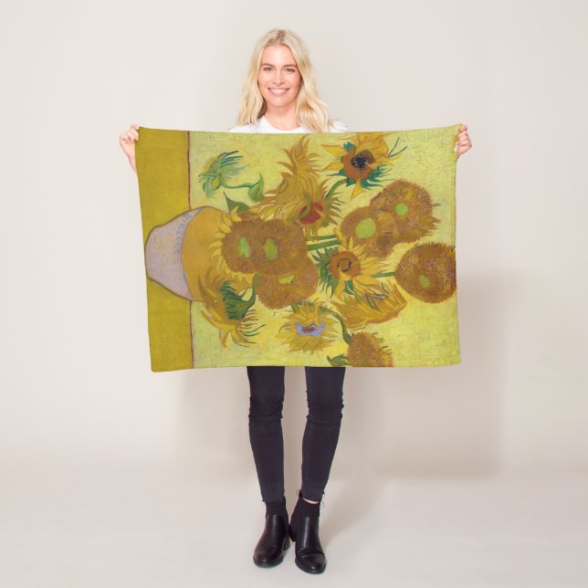 Couverture Polaire Tournesols, Vincent van Gogh, 1889 (En situation)