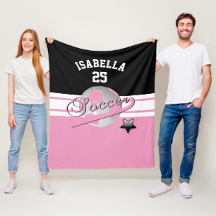 Couverture Polaire Tous les étoiles de football Rose