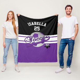 Couverture Polaire Tous les étoiles de football Violet