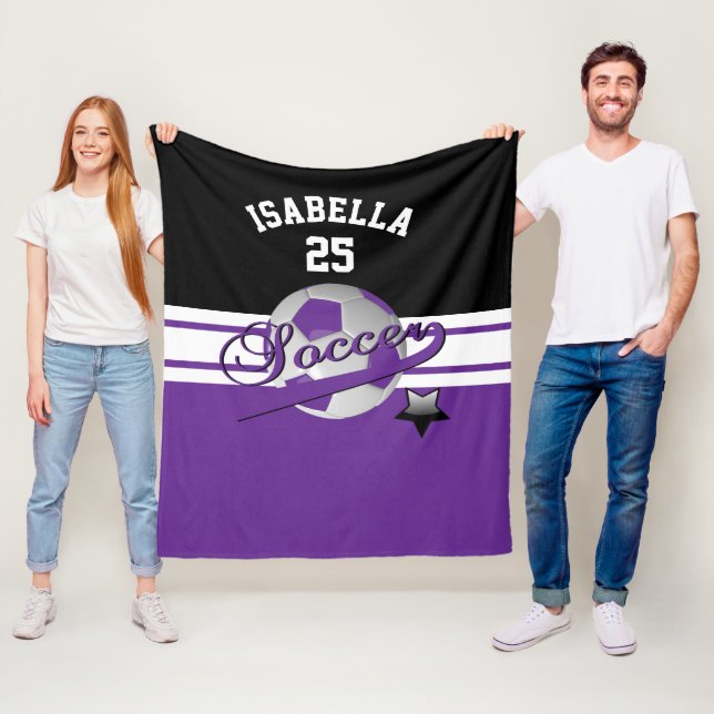 Couverture Polaire Tous les étoiles de football | Violet (En situation)