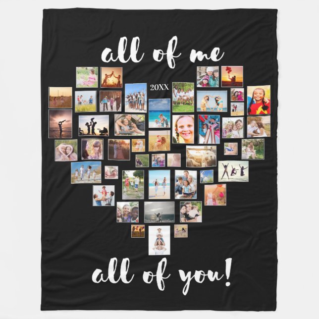 Couverture Polaire Tout moi aime vous tous Collage Coeur (Devant)