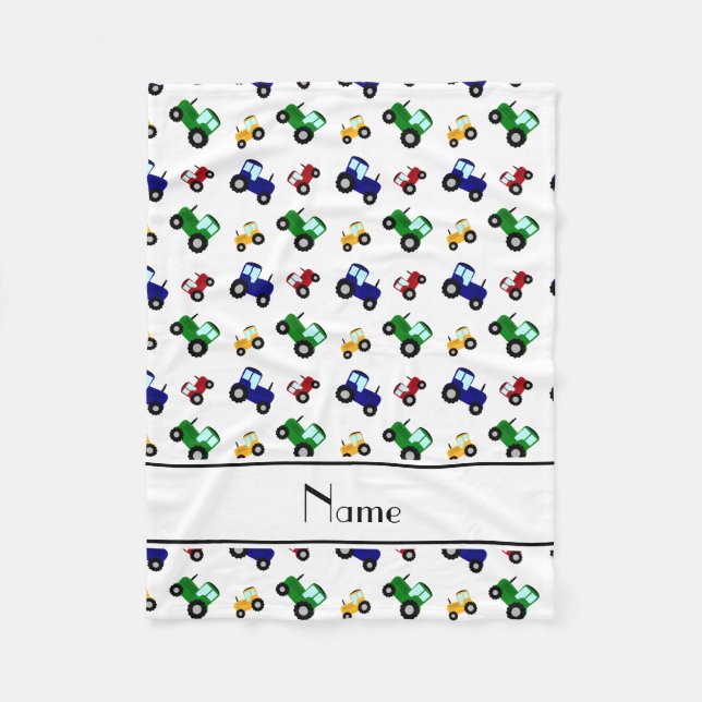 Couverture Polaire Tracteurs blancs nommés personnalisés (Devant)