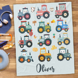 Couverture Polaire Tracteurs pour bébés mignons dans une ferme