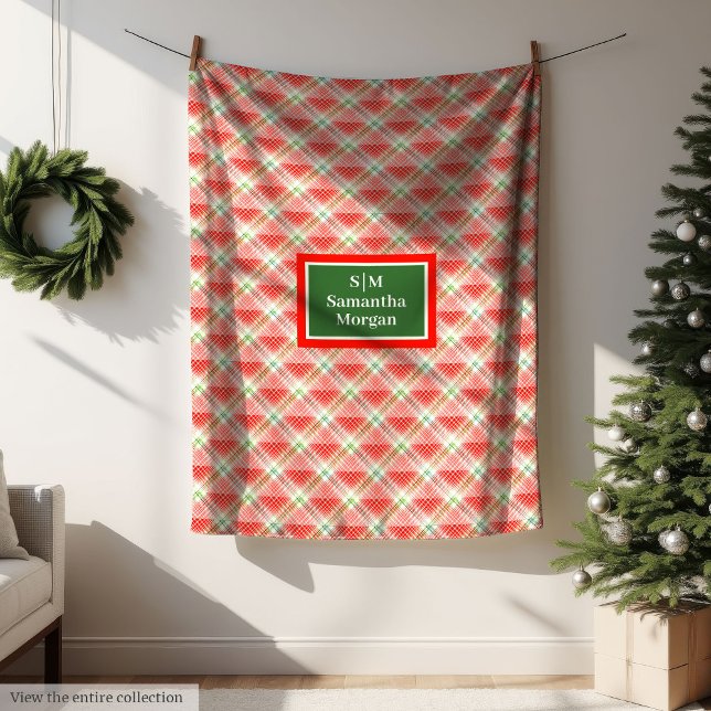 Couverture Polaire Traditional Plaid Blanket Custom Monogram Gift (Traditional Plaid Blanket Custom Monogram Gift)