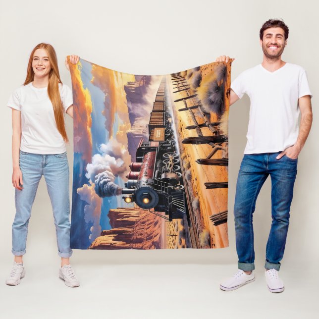 Couverture Polaire Train à vapeur dans le désert (En situation)