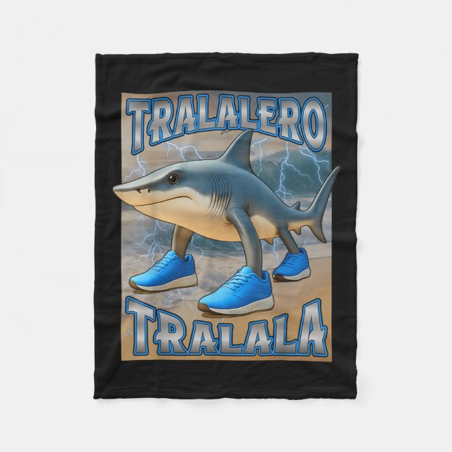 Couverture Polaire Tralalero Tralala Italien Brainrot mème Anniversai (Devant)