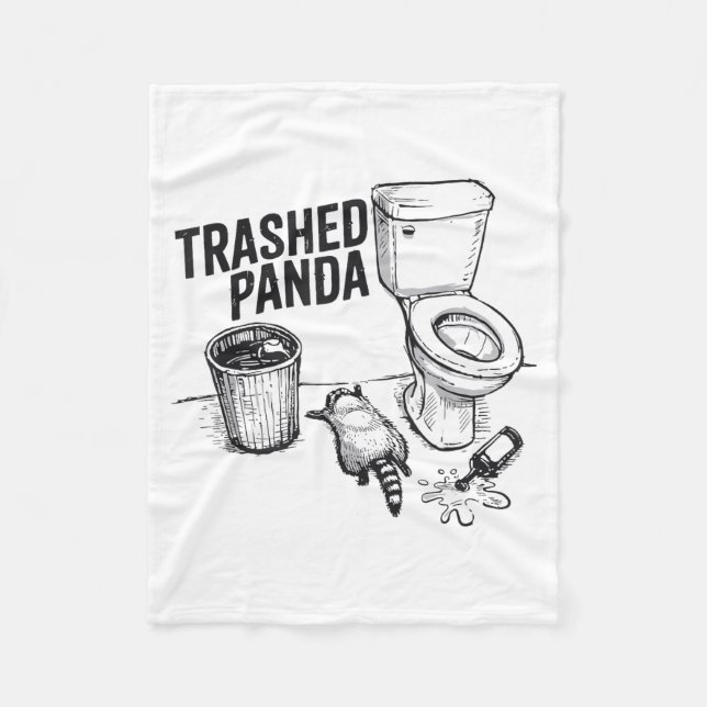 Couverture Polaire Trashed Panda Funny Drunk Racoon  (Devant)