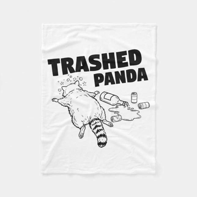 Couverture Polaire Trashed Panda Funny Drunk Racoon  (Devant)