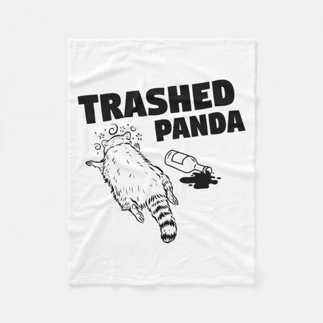 Couverture Polaire Trashed Panda Raccoon Funny Raccoon Gets Drunk Rac (Devant)