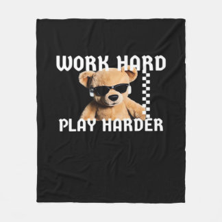 Couverture Polaire Travailler dur Jouer dur - Teddy Bear Classic