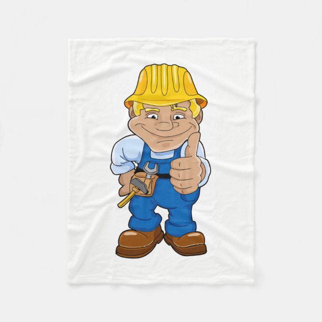 Couverture Polaire Travailleur avec Casquette dur (Devant)