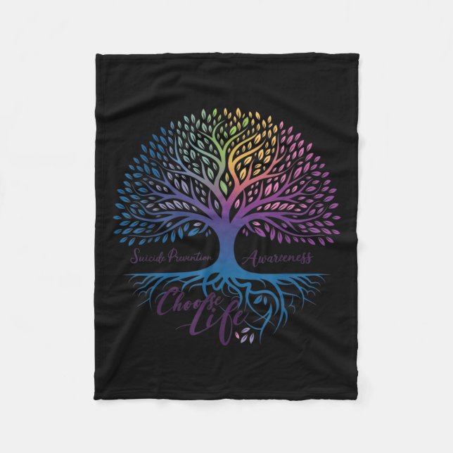 Couverture Polaire Tree Of Life Choose Life Suicide Prevention Awaren (Devant)
