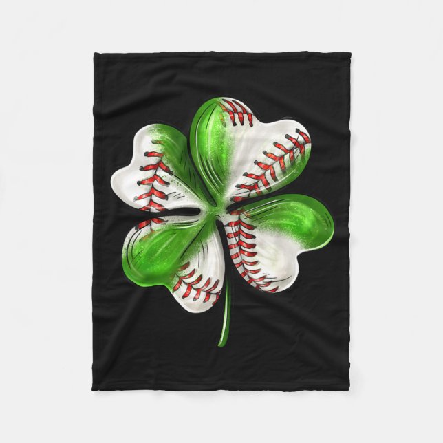 Couverture Polaire Trèfle de baseball Saint-Patrick avec base (Devant)