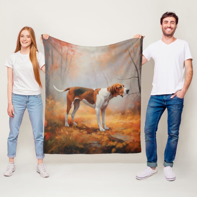Couverture Polaire Trekking Walker Coonhound à l'automne Feuilles aut (En situation)