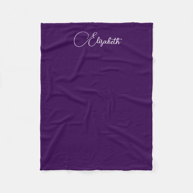 Couverture Polaire Trending manuscrit Nom du script foncé violet peti (Devant)