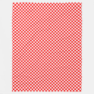 Couverture Polaire Trendy croate rouge et blanc À damiers Motif
