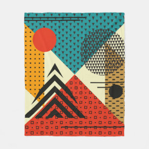 Couverture Polaire Trendy geometric elements. Retro style texture, pa
