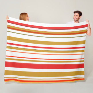 Couverture Polaire Trendy Modern Red et Gold Stripes