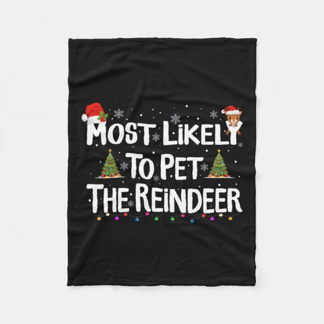 Couverture Polaire Très Probable De Pet Le Rindeer Noël Fam (Devant)