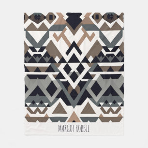 Couverture Polaire Triangle Africain Géométrique Brown Motif