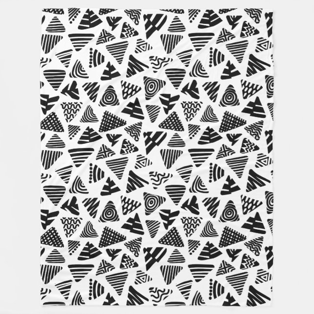 Couverture Polaire Triangles 240121 - Noir et blanc (Devant)